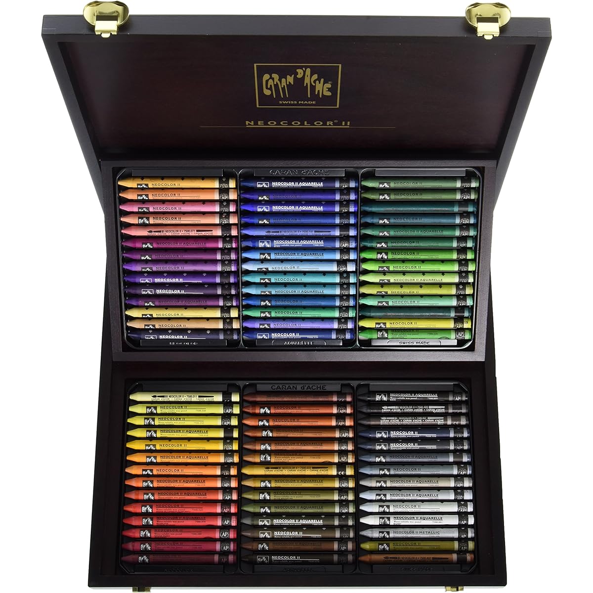 Caran d'Ache Neocolor II 84 Color Set Wooden Box Set 7500-484 [Genuine Japanese Product]
