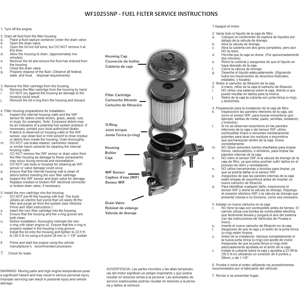 BUYER $ Dodge Lamb 6.7L Diesel Camins fuel filter & Water separator set WIX WF10112 & WF10255NP 2013- 2018 model 2500/3500/4500/5500