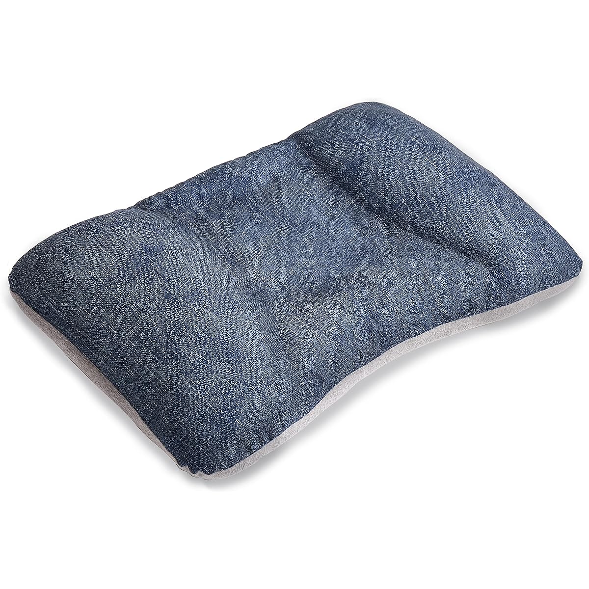 Hagimonosha Pillow, Pipe, Good Sleep, Soft, Height Adjustable, Washable, Made in Japan, Approx. 60 x 40 x 10 cm, Sleep Pillow, Lurum [F Size] (Denim BL)
