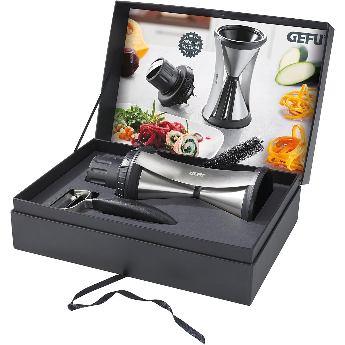 GEFU Spiral Slicer SPIRELLI XL Gift Box Black W28 x D10 x H19cm