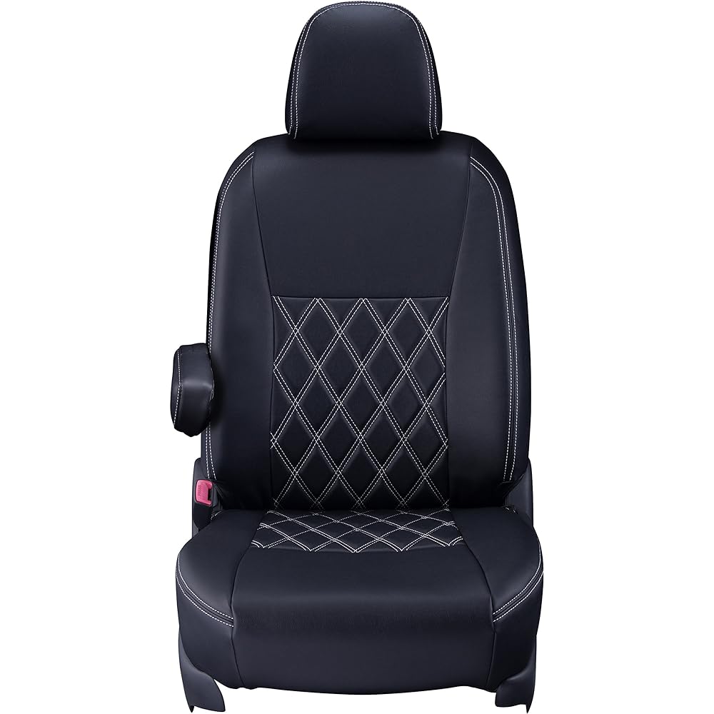 Clazzio Seat Cover Wagon R Stingray MH55S H29/2~ Clazzio Diamond Black x White Stitch Car with Armrest Box [16ESA6045K]