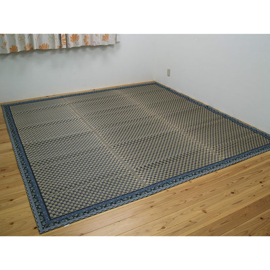 Ikehiko Igusa Rug Hanagoza Carpet 3 tatami mats made in Japan "Karen" Blue Edoma 3 tatami mats (approx. 174 x 261 cm) #4124803