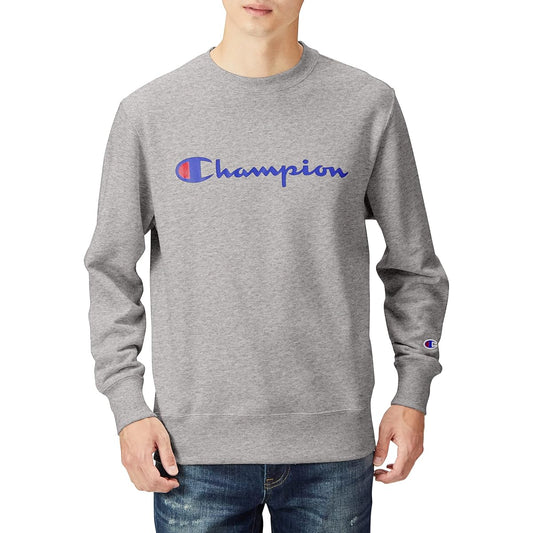 [Champion] Sweatshirt, Long Sleeve, Fleece, Round Neck, Script Logo, Crew Neck Sweatshirt, C8-W043Z Men's