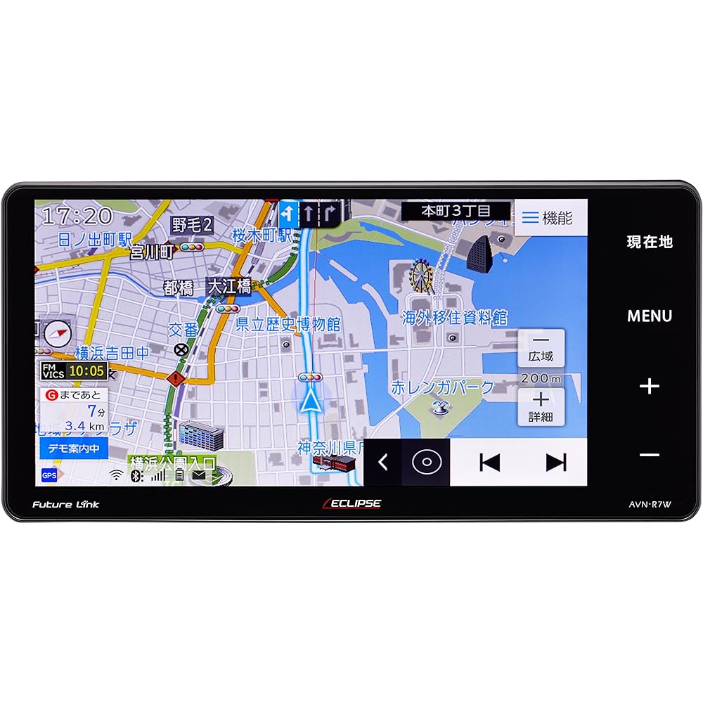 DENSO TEN ECLIPSE Car Navigation AVN-R7W Free Map Update Terrestrial Digital (One Seg/Full Seg)/VICS WIDE/SD/CD/DVD/USB/Bluetooth/Wi-Fi 7 Type Wide