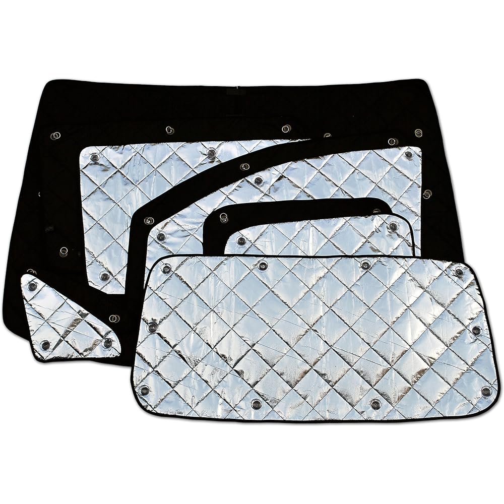 BMS Aluminum Sunshade [Toyota Hiace Wide S-GL 200 Series H25/11~ 5 Doors, 2nd Row Small Windows on Both Sides, 3rd Row Driver Side Antenna Included] S1-009-C-R8