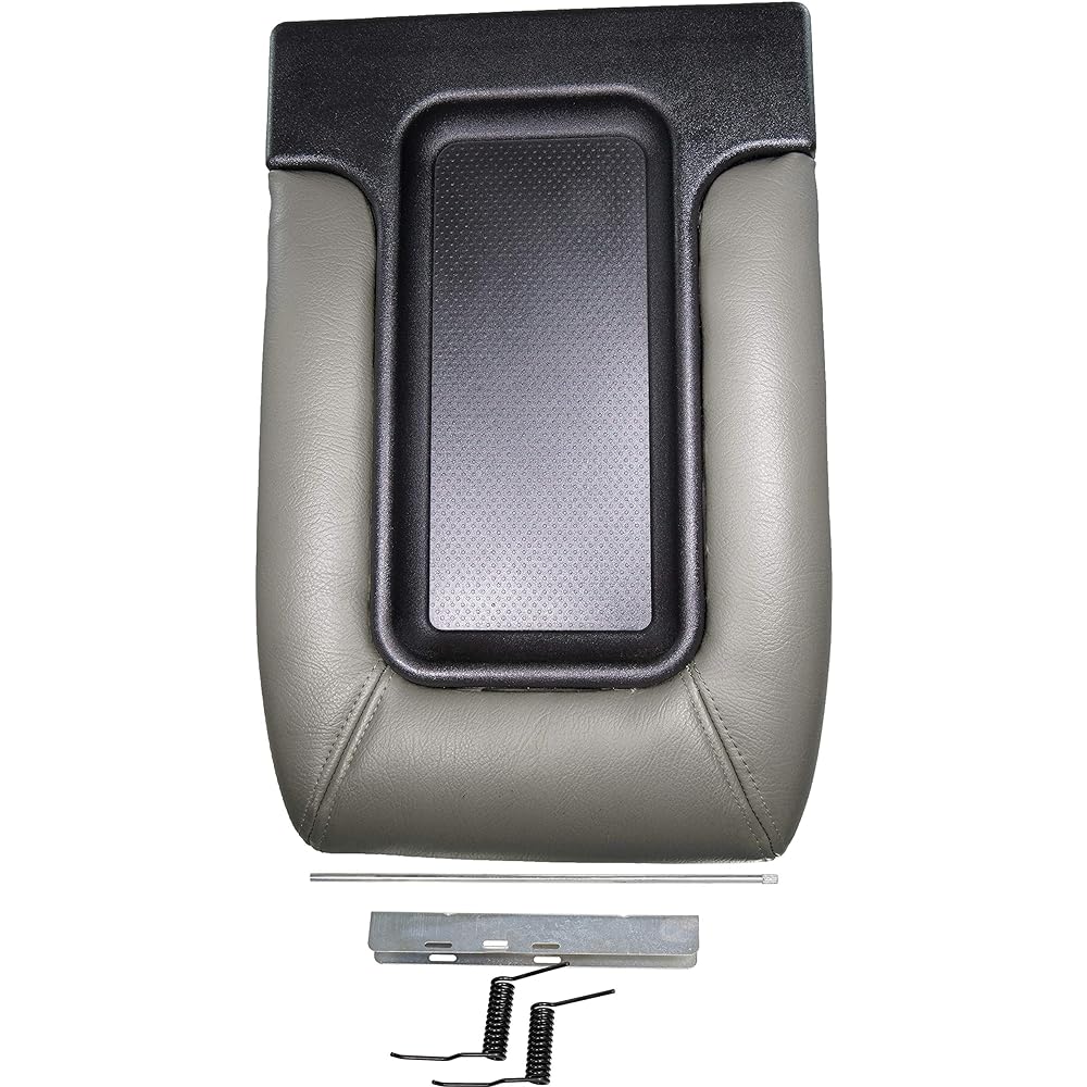 APDTY 035924 Center console hinge & fake leather lid armrest kit light gray color FITS 2001 - 2007 Sylvalard or 07 Classic 01 - 06 ESCALADE AVALANCHE SUBURBAN TAHOE Yukon (REPLACES 19127365)