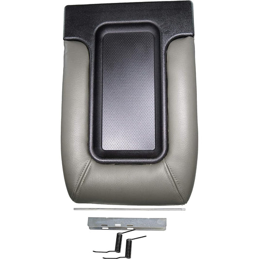 APDTY 035924 Center console hinge & fake leather lid armrest kit light gray color FITS 2001 - 2007 Sylvalard or 07 Classic 01 - 06 ESCALADE AVALANCHE SUBURBAN TAHOE Yukon (REPLACES 19127365)