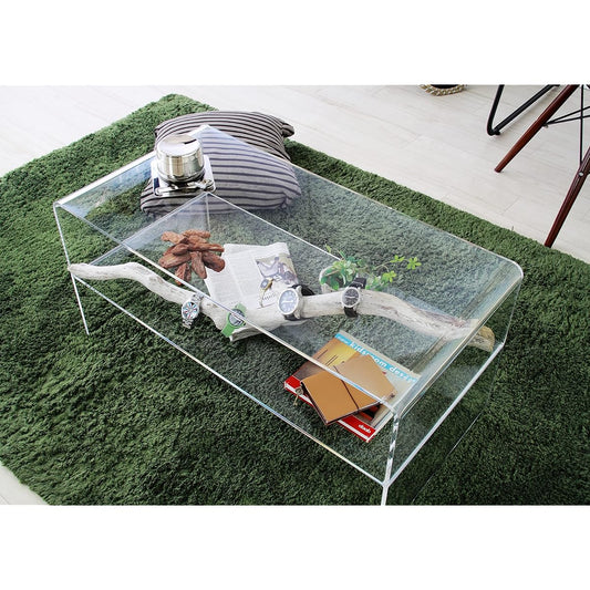 Pallet Life Table Center Table Acrylic Table with Shelf 80 x 40