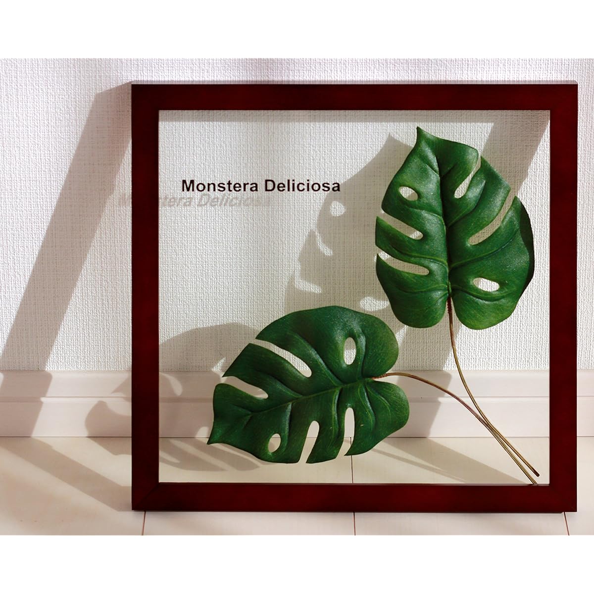 Leaf Panel Made in Japan Handmade Monstera Deliciosa 2 Ayuwara Decorating Instructions Included Painting Interior Wall Hanging Framed Leaf Panel Art Panel Living Room Entrance Present Modern Art Frame Stylish