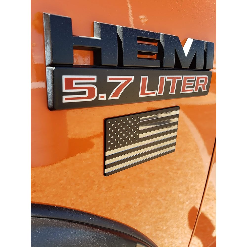 Eye Catcher American Flag Emblem Decal Black -4 Pack
