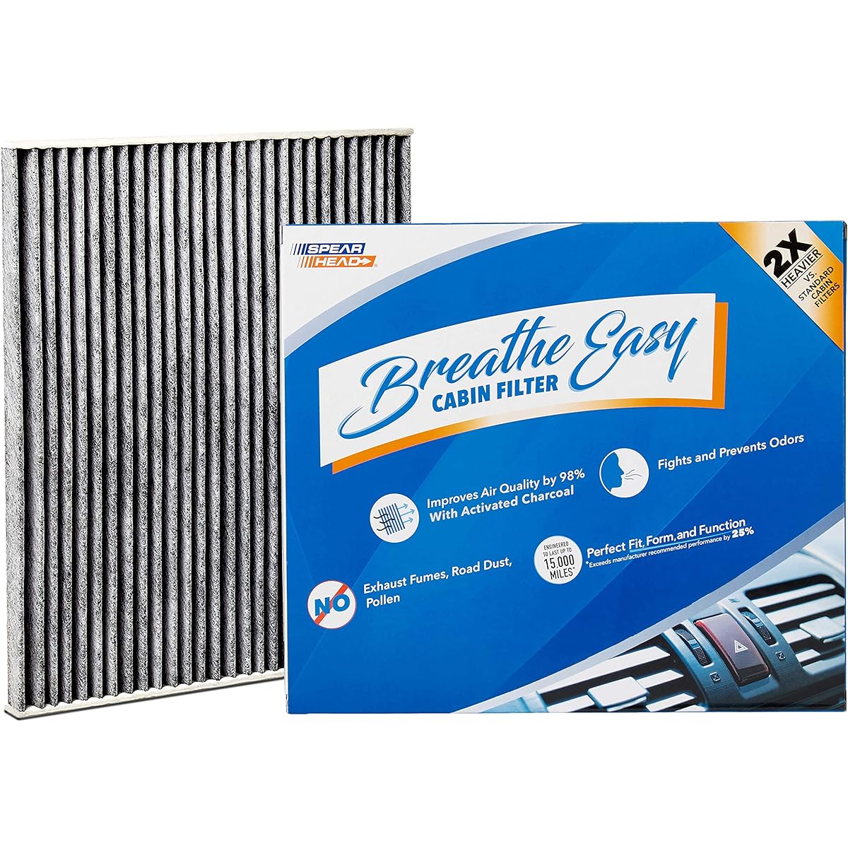 Spearhead Premium Breathe Easy Cabin Filter, Up to 25% Longer Life w/Activated Carbon (BE-775)