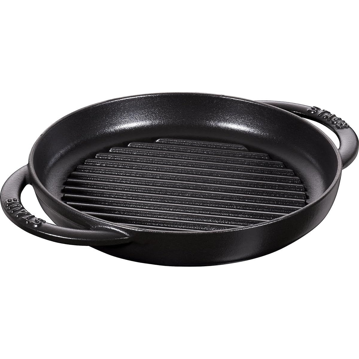 staub "Pure Grill Round Black 22cm" Grill Pan Both Hands Cast Enamel IH Compatible [Authorized Japanese Product] Grill & Frying Pan 40511-520