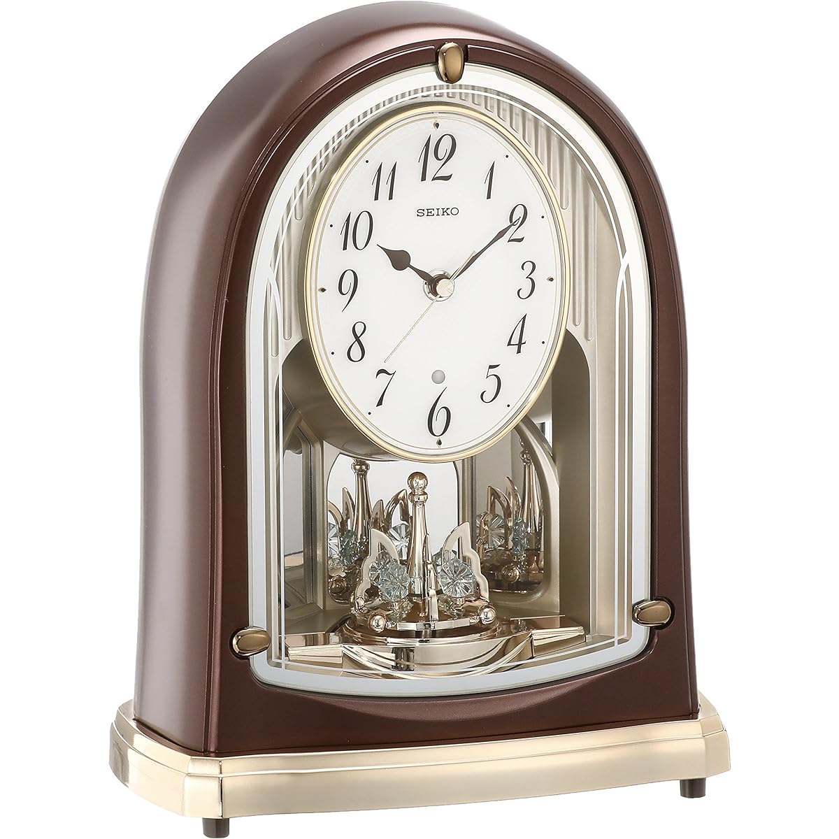 Seiko Clock Table Clock Standard Radio Clock Twin Pa Brown Metallic BY239B SEIKO