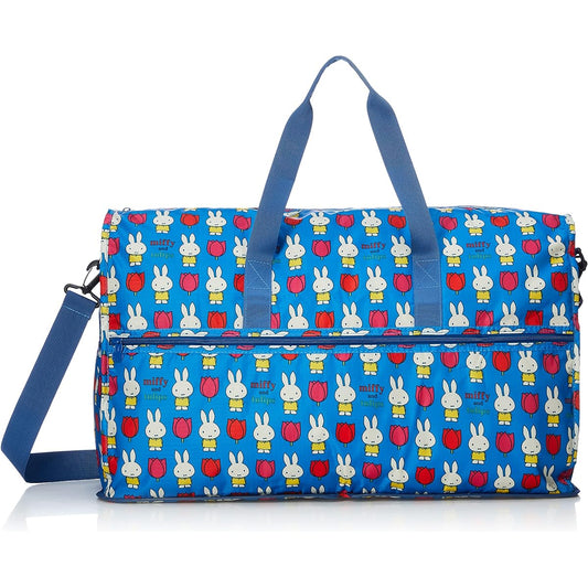 [Siffle] Keep it small and use it big! Convenient carry-on folding bag series for travel Folding Boston bag series has sold over 18 million pieces! dickbruna Miffy×siffler 500kg B124.Tulip Blue