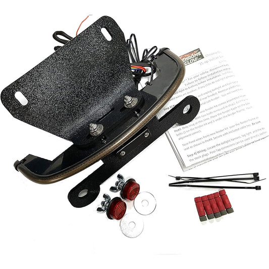 Fender Eliminator Integrated LED Tail Light Kit for Kawasaki Vulcan S - Brake and Turn Signals - Smoked Lens