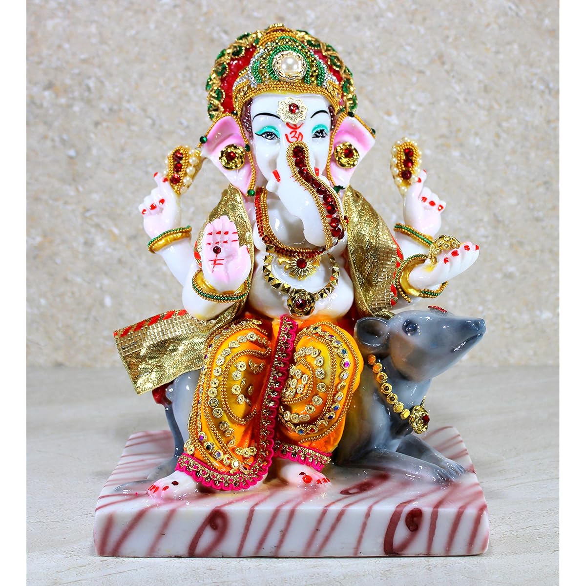 eSplanade Ganesha Ganpati on Rat Murti Idol Statue Sculpture (11")