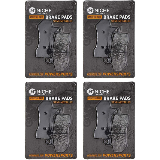 NICHE Brake Pad Set Harley-Davidson Street Rod Glide Road King Front 41854-08 Rear Semi-Metallic 4 Pack