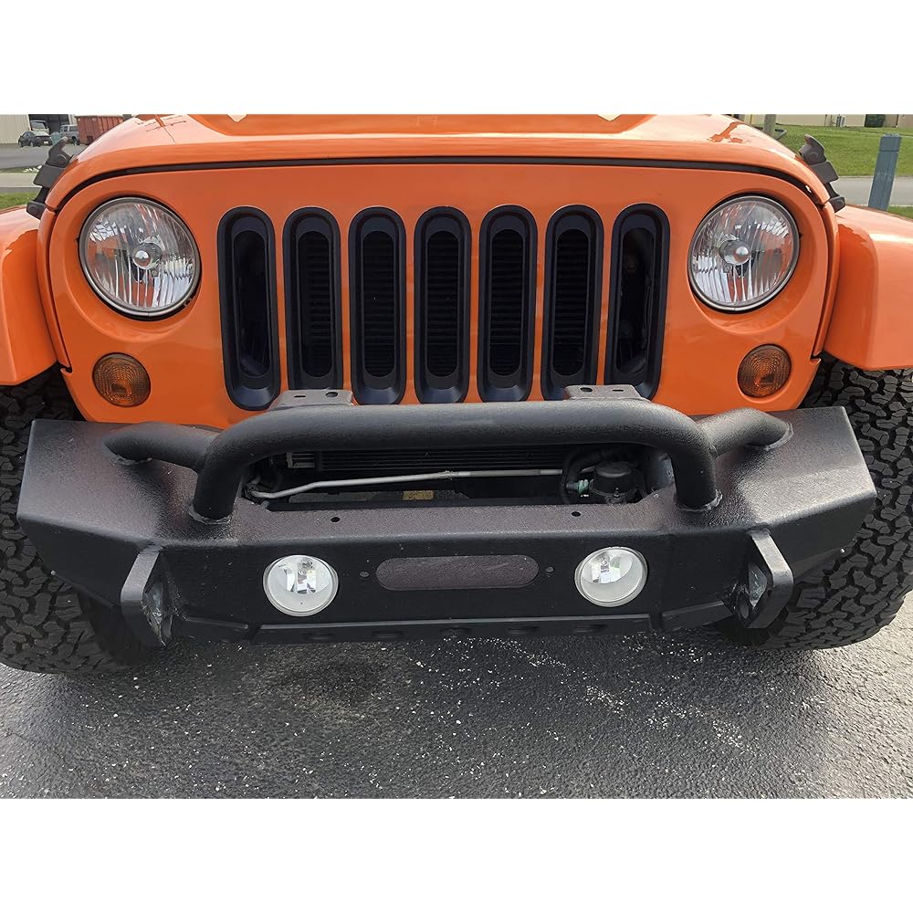 7 Front Grill Insered Guard FITS 2007 - 2017 Geep Langler JK and unlimited black grill rim cover