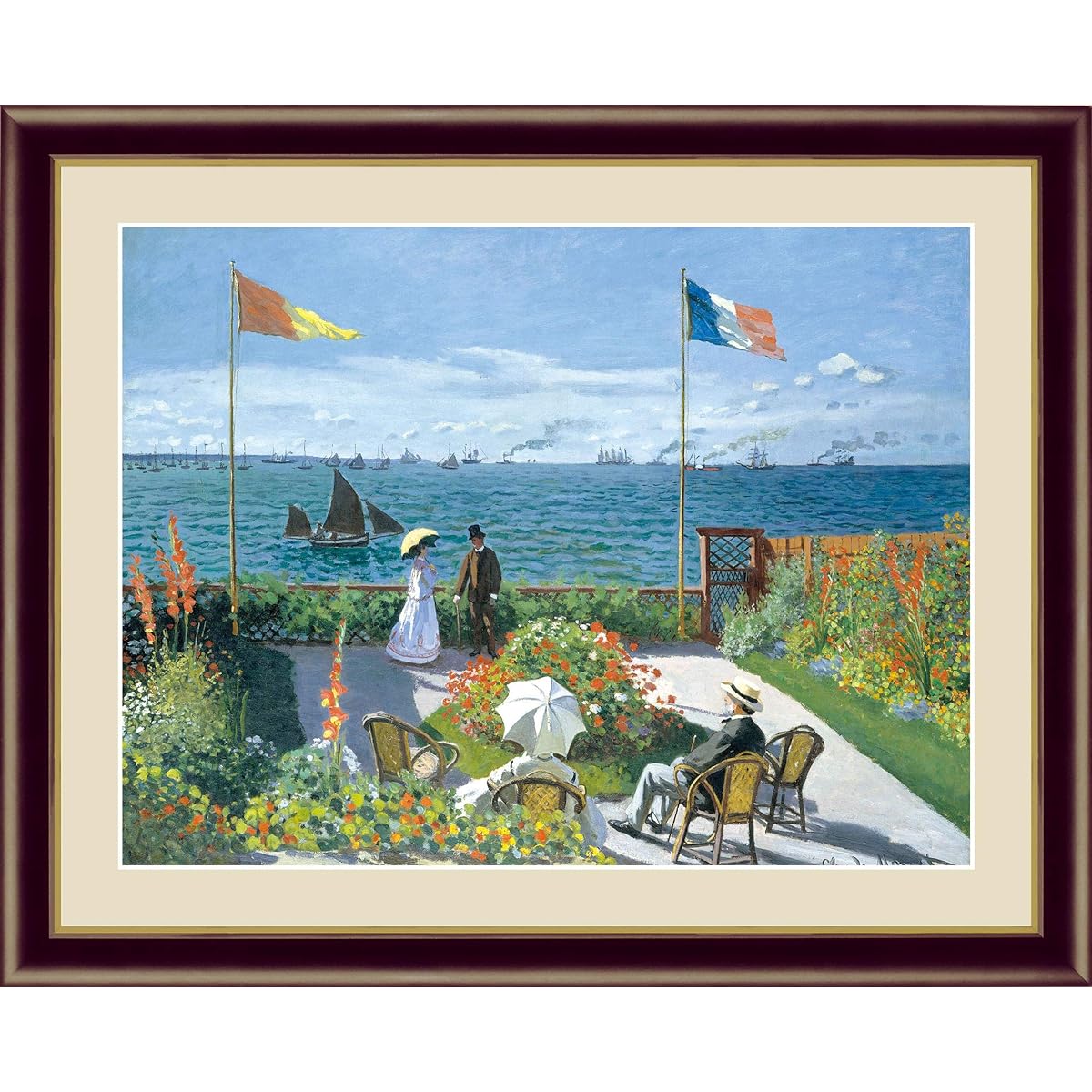 Impressionist Claude Monet Painting Framed World Famous Painting Interior Art (f6/52×42cm, Terrace of Saint-A-Dres)