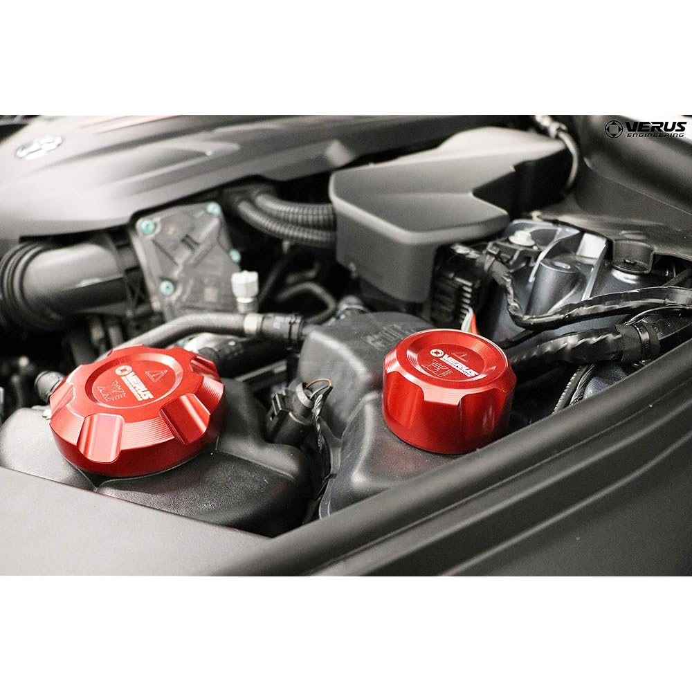 VERUS ENGINEERING (VELOX): A0254A: TOYOTA・GR: A90 Supra・SUPRA・Engine bay fluid cap: Red anodized