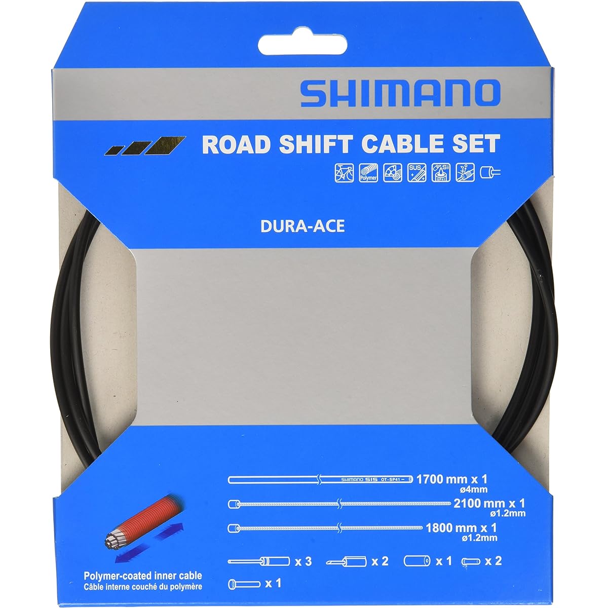 SHIMANO Repair Parts Shift Cable Set Polymer Coating 9000 Black with Nose for RD-9000 Y63Z98910