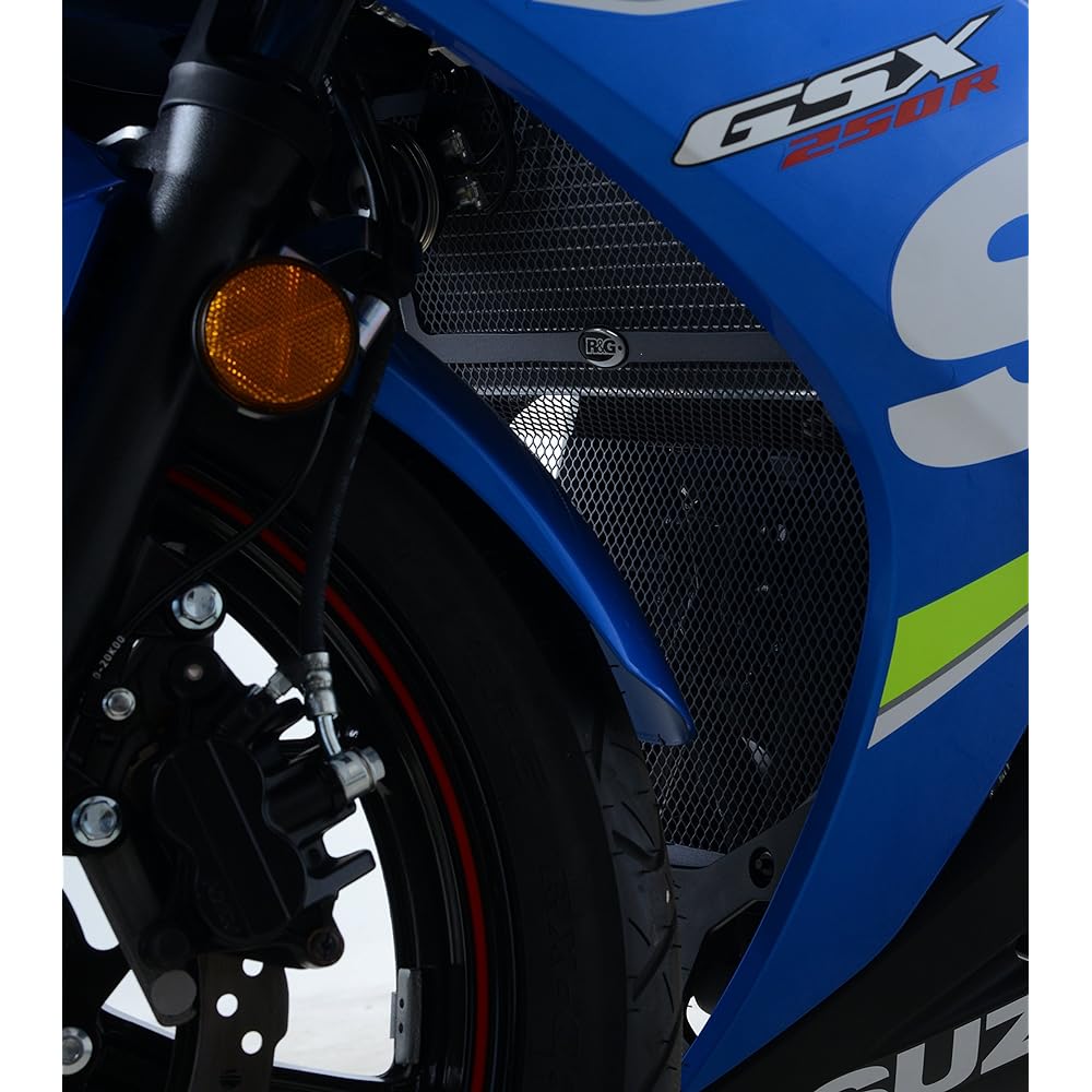 R & G (A-RUANDOZI-) RADIATOR & DAUNPAIPUGA-DO BLACK GSX250R (17) RG-RAD0223BK