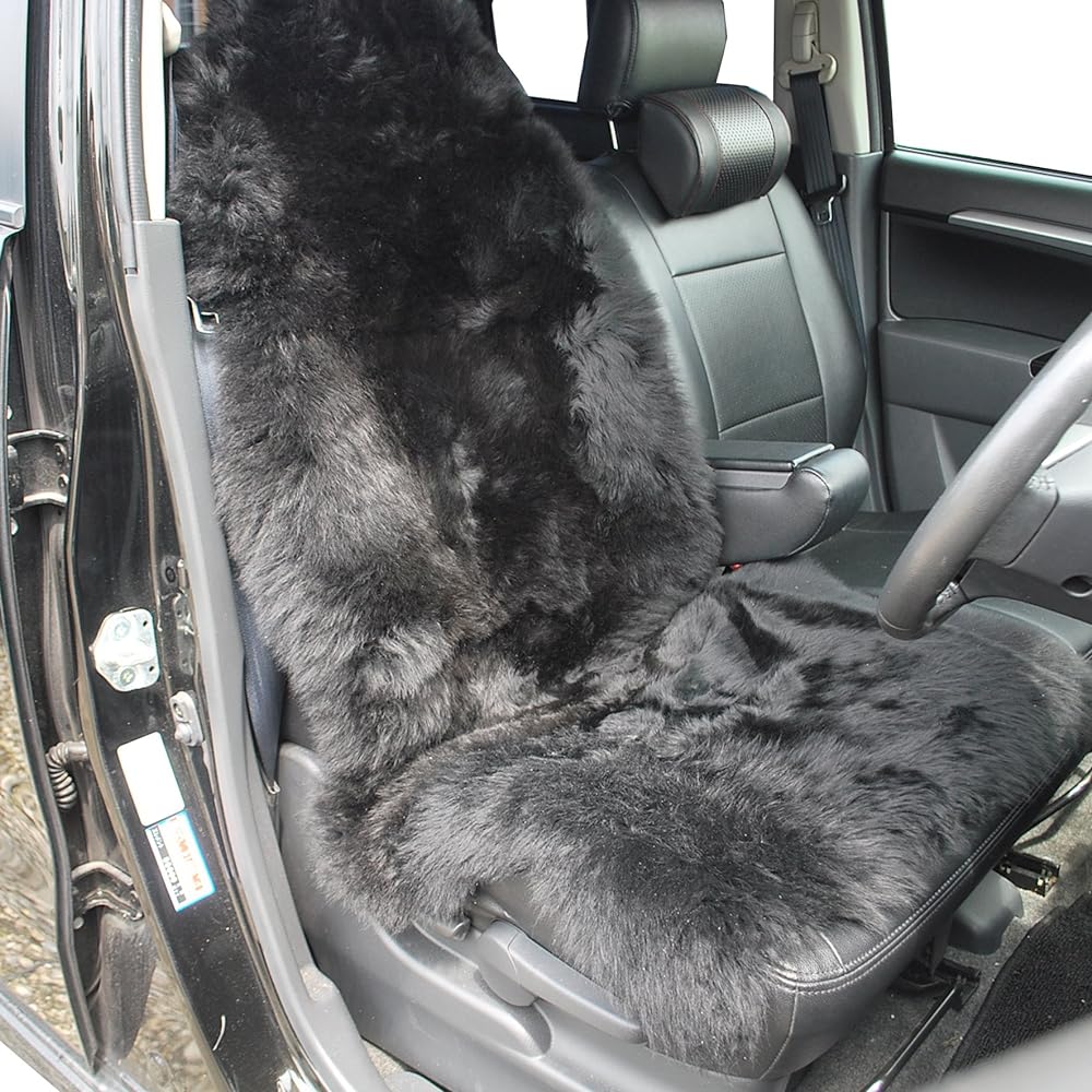 BMS Luxury Shearling Seat Cover (Long Hair) Black LC-01BK