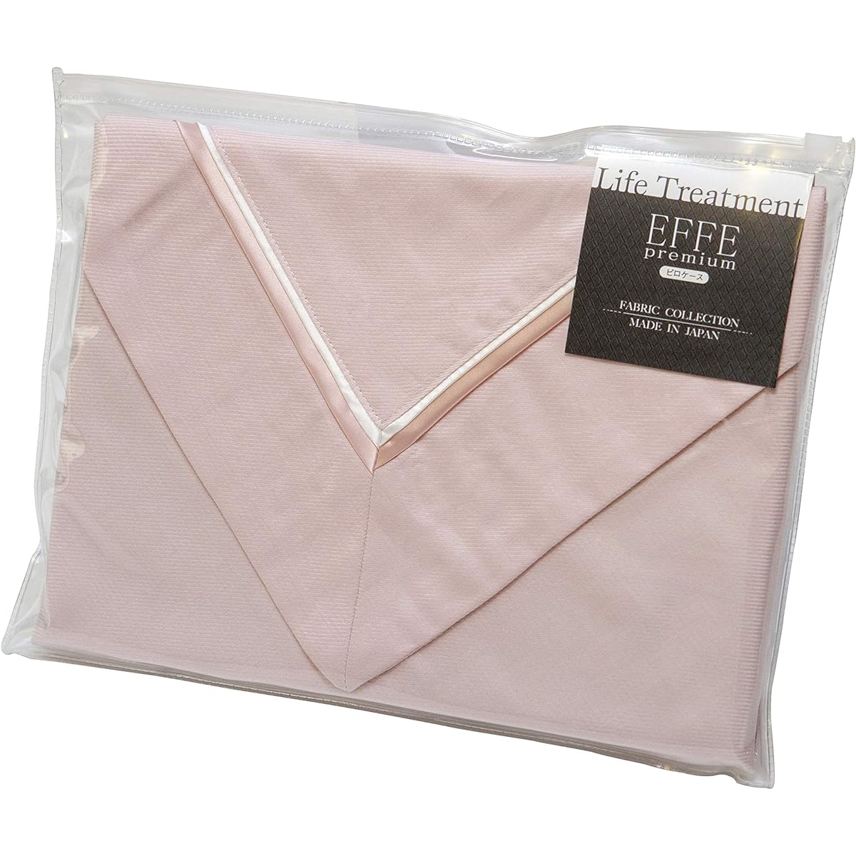 [Genuine French Bed product] Pillow cover, semi-single size (for 43 x 63 cm), pale pink, "EFFEpremium pillow case", ruffled type pillow case, 100% cotton, made in Japan, 035973050