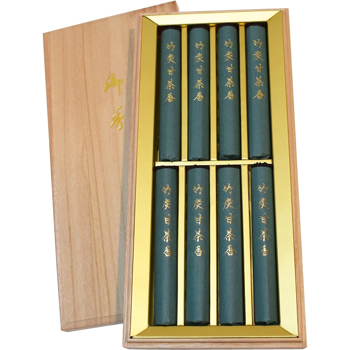 (Packaged product with gift tag) Awaji Umekundo's low smoke incense stick set for incense gifts, highest quality incense sticks, bamboo charcoal sweet tea incense, 8 bundles, paulownia boxed gift incense sticks, memorial services, memorial services, mour