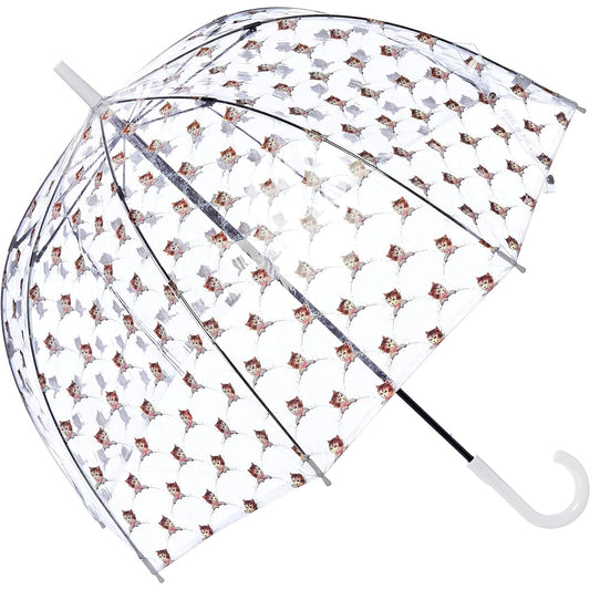 [Fulton] Umbrella, Women's Umbrella, Floral Pattern, Cat, Transparent Print, Cute Cat, Women's, White, Japan, Rib Length: 65cm, Total Length: Approx. 93cm, Diameter: Approx. 82cm, Weight: Approx. 490g (-)