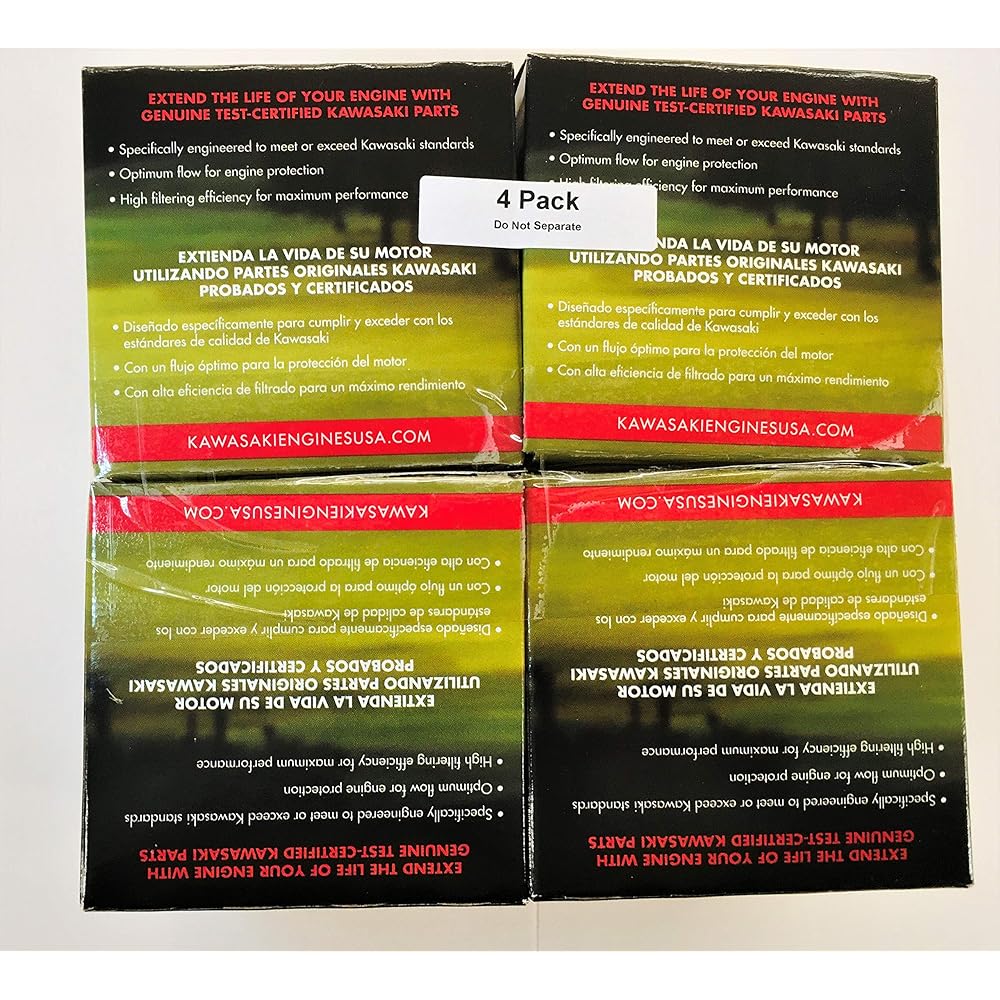 Kawasaki 49065-7007 Oil Filter (2 packs) 4 Pack