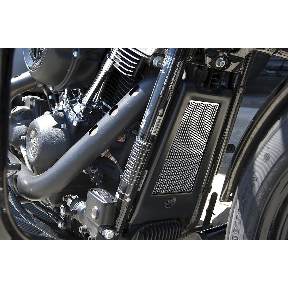 Terada Motors Harley-Davidson Milwaukee Eight Softail Oil Cooler Core Guard Black RG-5 [Made in Japan] Harley MW8 Street Bob Breakout Fat Boy Low Rider