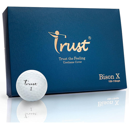 Trust Trust Golf Ball Bison (Bison) Flying, Unbending, Stopping Urethane Cover 3-Piece Reactive Core (Tour Series) 1 Dozen (12 Pieces) / 4 Dozen (48 Pieces) White/Yellow