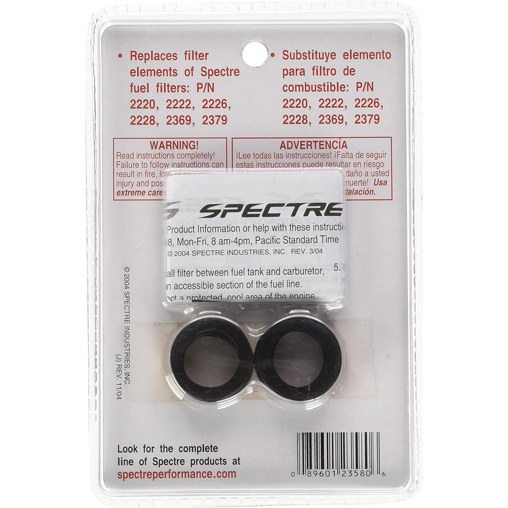 Spectre Performance 2358 fuel filter replacement parts