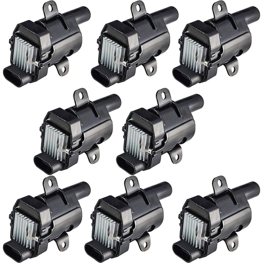 ENA Round Ignition Coil Pack 8 Pieces Set Chevrolet GMC Silverado 1500 2500 Taho Sabban Express Sierra Savana Ucon XL Escalade V8 4.8L 5.3L 5.0L D585 C1251 19005218 UF262 UF262 Replacement