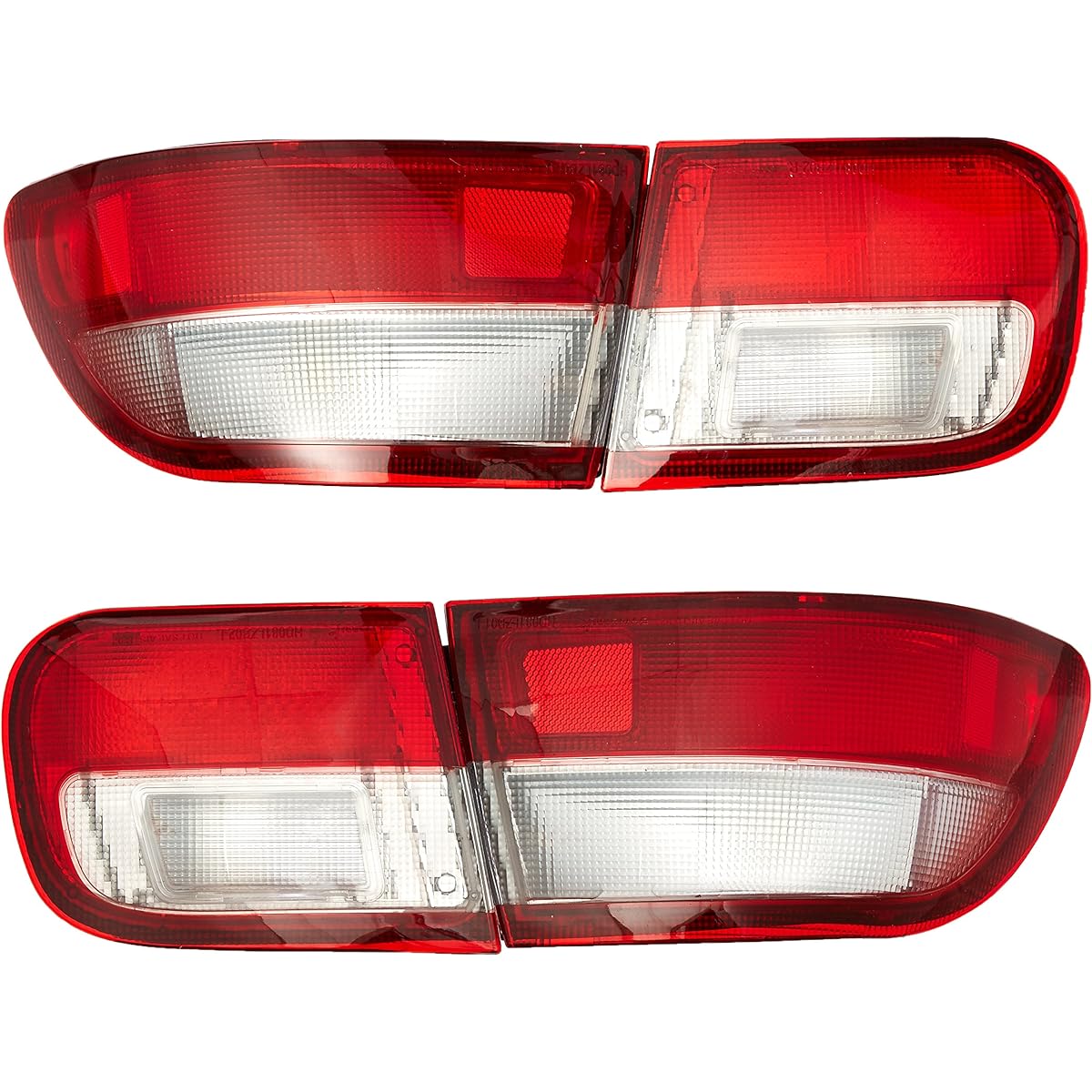 SPEC-D TUNING LT-CV92RPW-RS Civic Coupe Sedan 4 pieces Set Red & Clear Tail Light Stop Brake Lamp