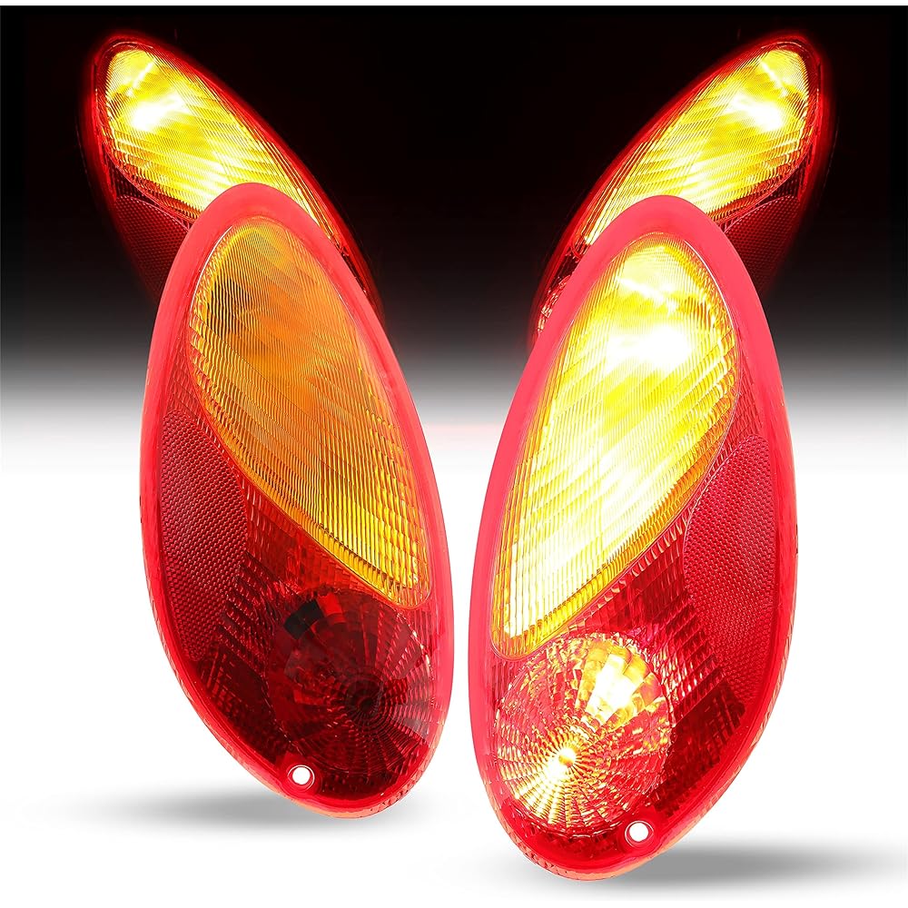 HECASA Tail Light 2001-2005 Crysler PT Cruiser Tail Light Tail Lamp Brake Lamp Pair LH & RH 528743AG 5288742AG CH2800145 CH2801145 With light bulb (driver & passenger side side)