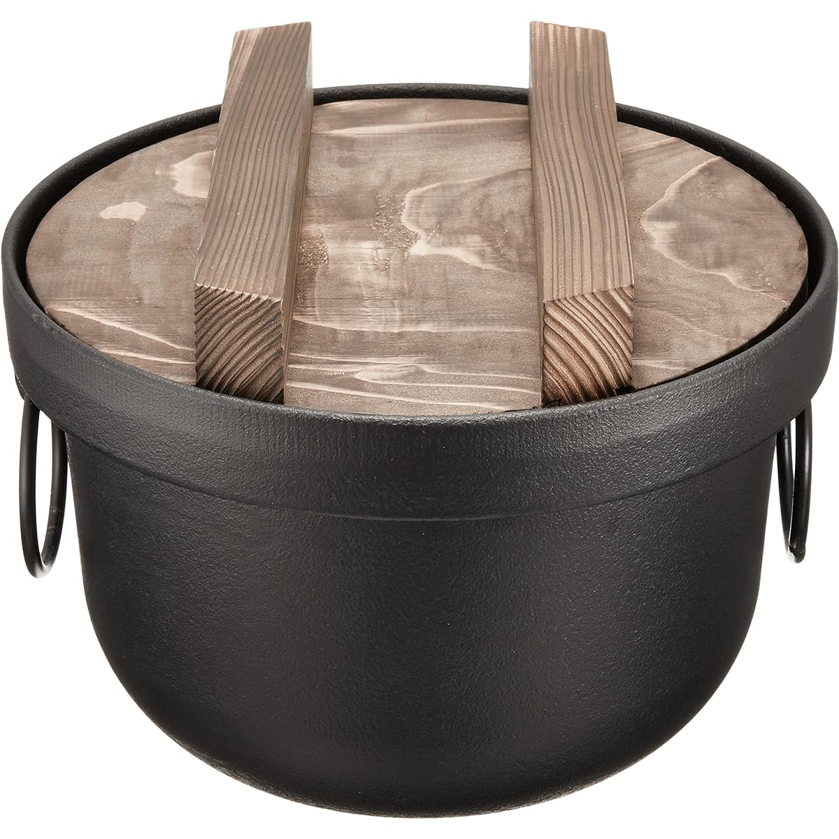 Ikenaga Iron Works Rice Pot, 3 Cups, IH Compatible, Rice Cooker, Made in Japan, Black 312714