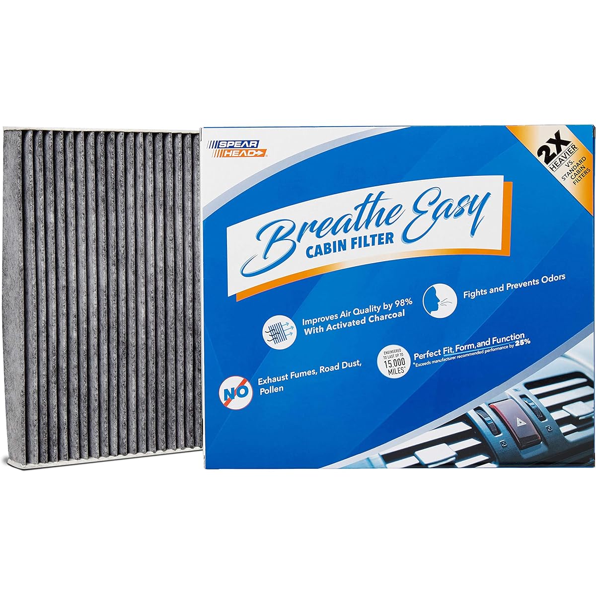 Spearhead Premium Breathe Easy Cabin Filter, Up to 25% Longer Life w/Activated Carbon (BE-643)
