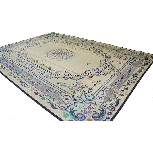 Hagiwara Pattern Overlay Flower Mat Carpet Blue 58 tatami 6 tatami (approx. 264 x 352 cm) Backing "Ryo Momoka" 22322860