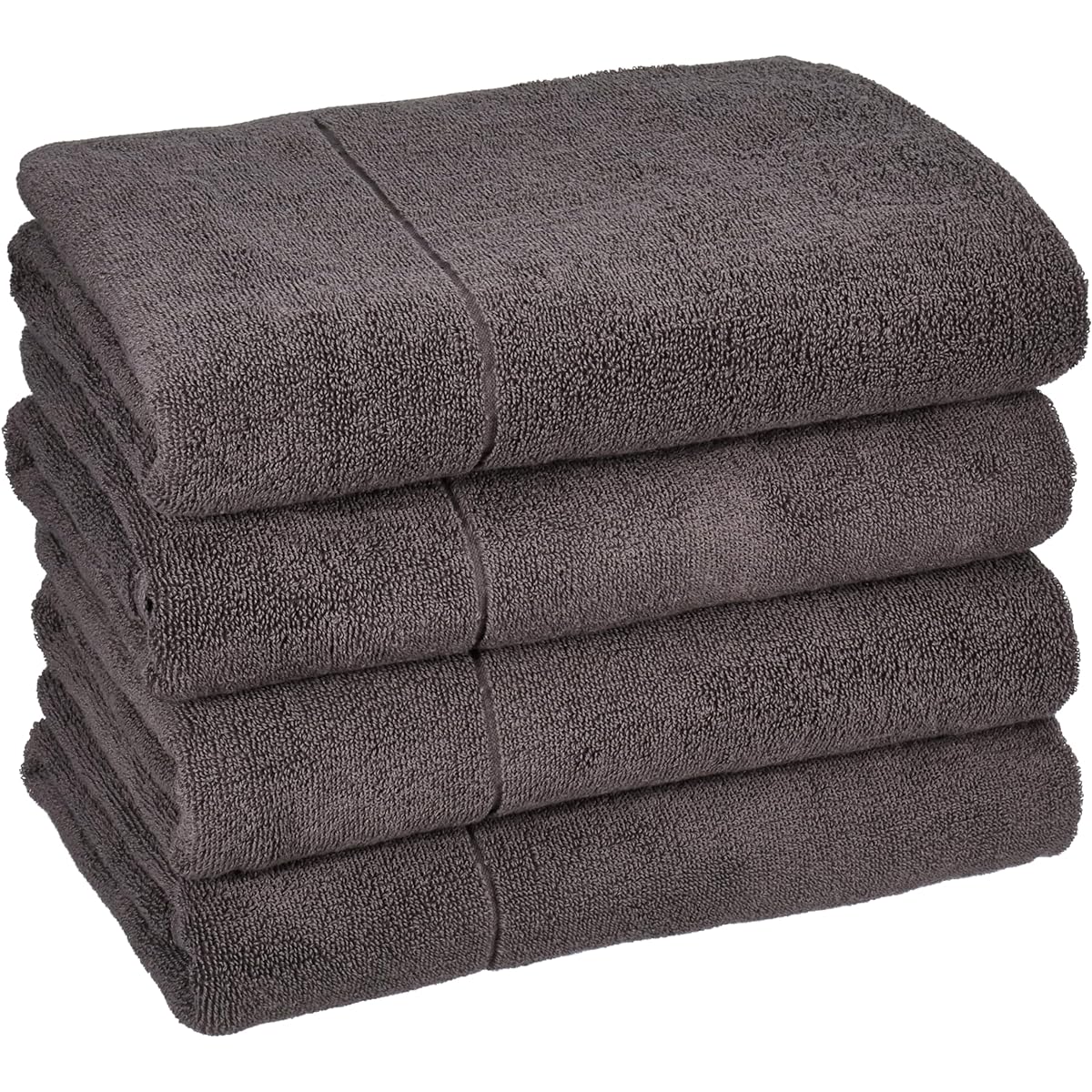 MUJI Plump Pile Bath Towel, Set of 4, 60 x 120cm, Charcoal/Soft 83429591
