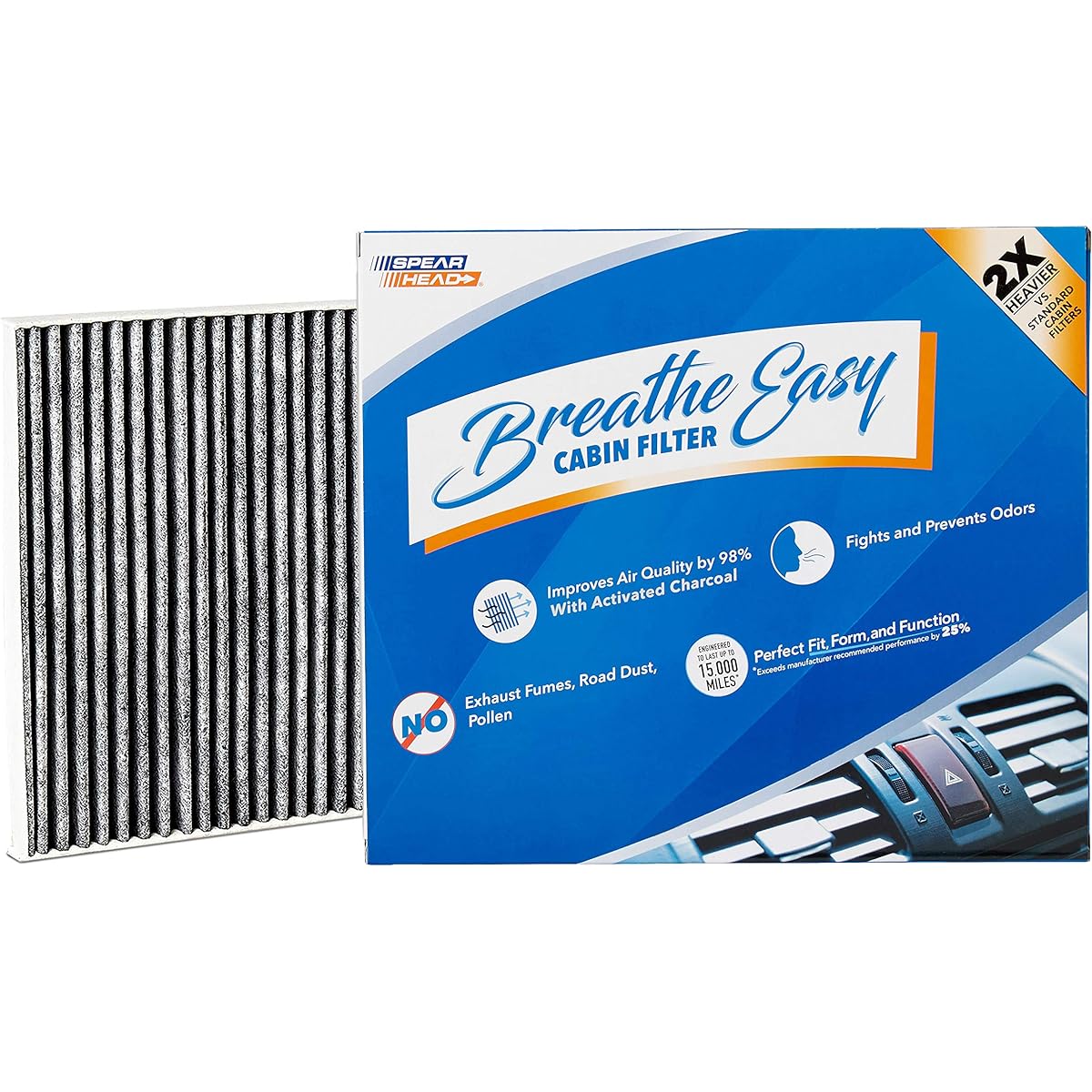 Spearhead Premium Breathe Easy Cabin Filter, Up to 25% Longer Life w/Activated Carbon (BE-709)