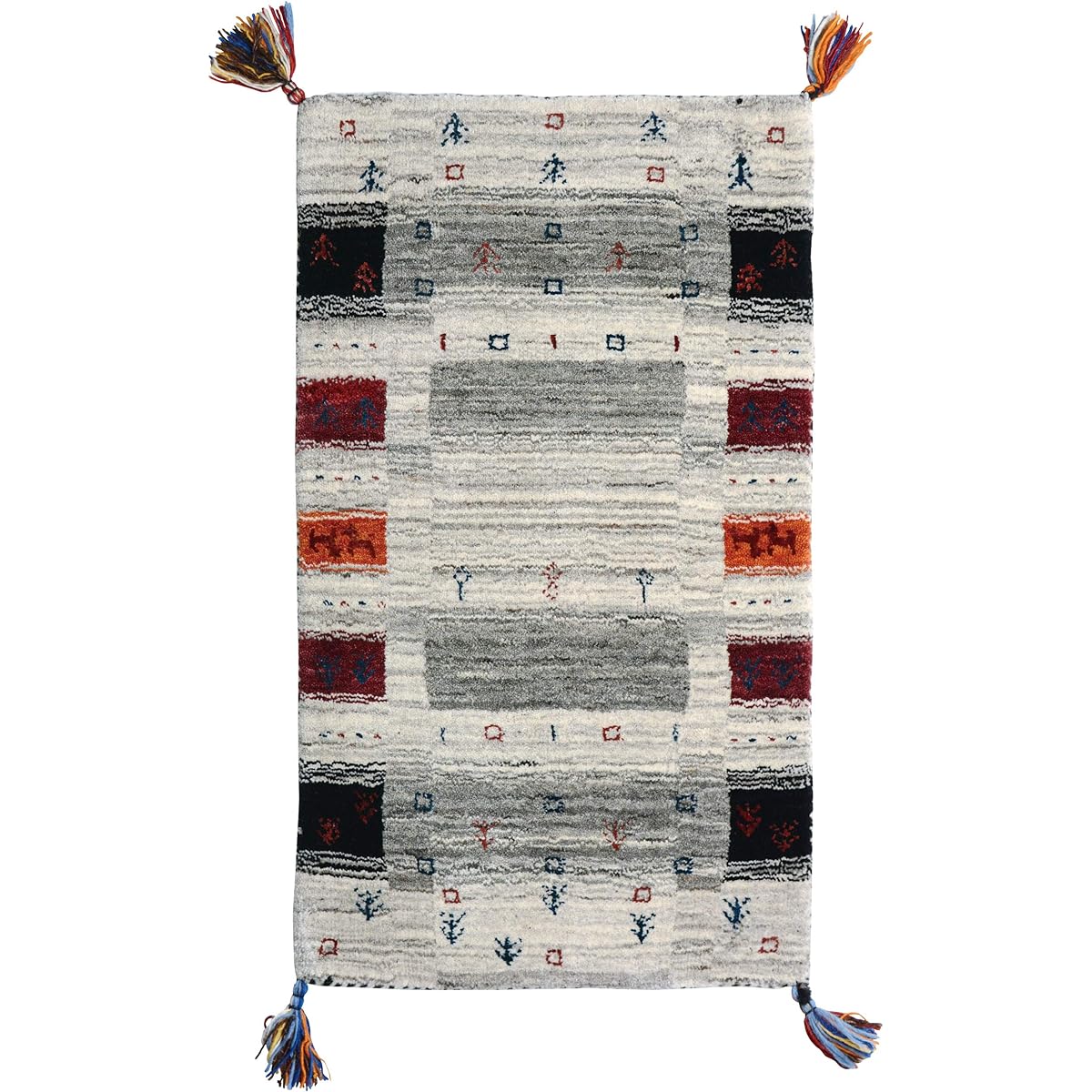 Hagiwara Entrance Mat Gray Approx. 60X90cm Gabbeh Mat "Lorri BUFFD L9" 270053720