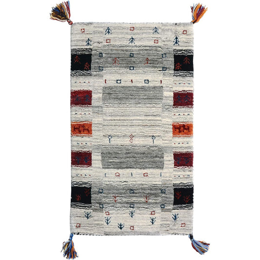 Hagiwara Entrance Mat Gray Approx. 60X90cm Gabbeh Mat "Lorri BUFFD L9" 270053720