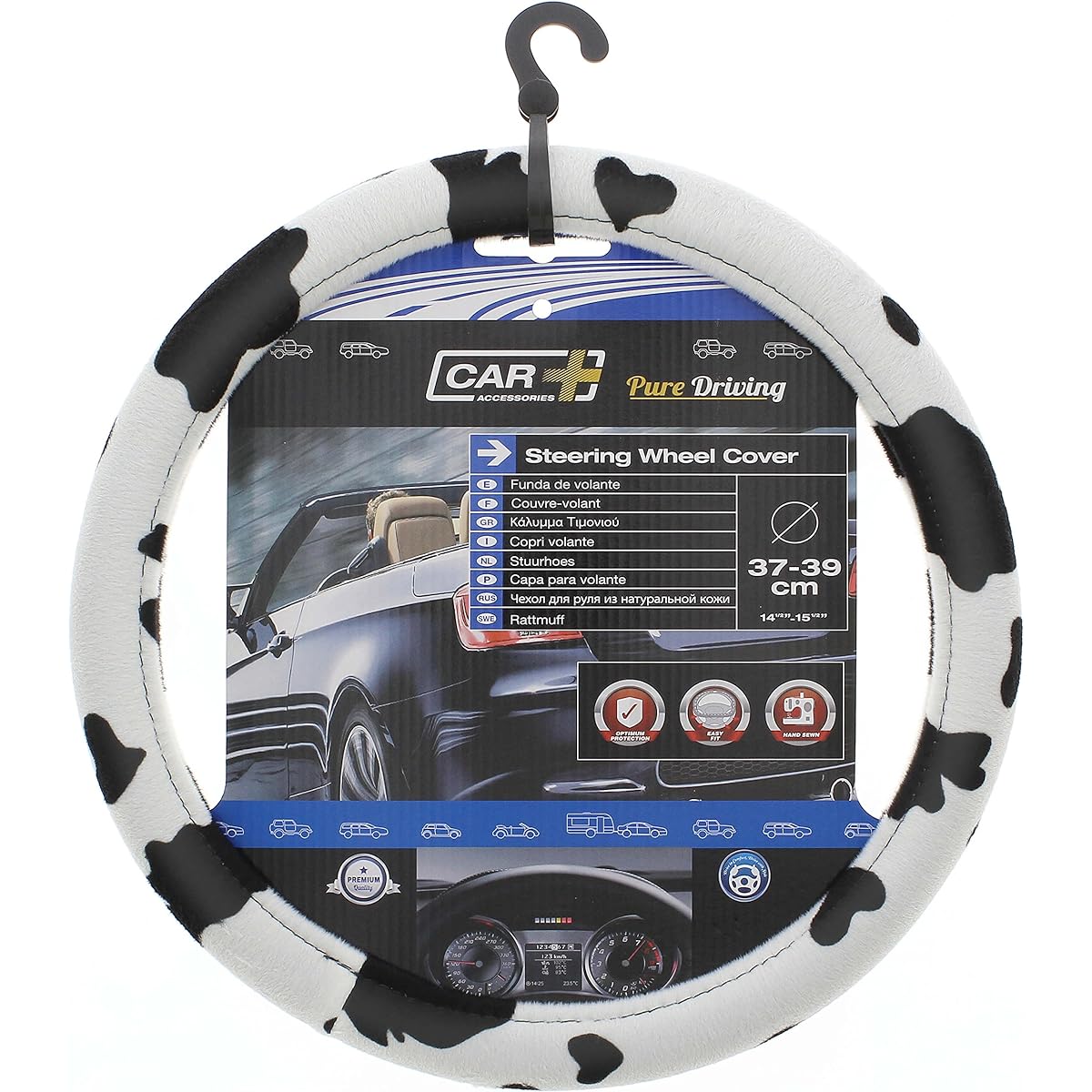 SUMEX COW2021 beef style handle cover Universal velvet beef black and white diameter 37-39 cm