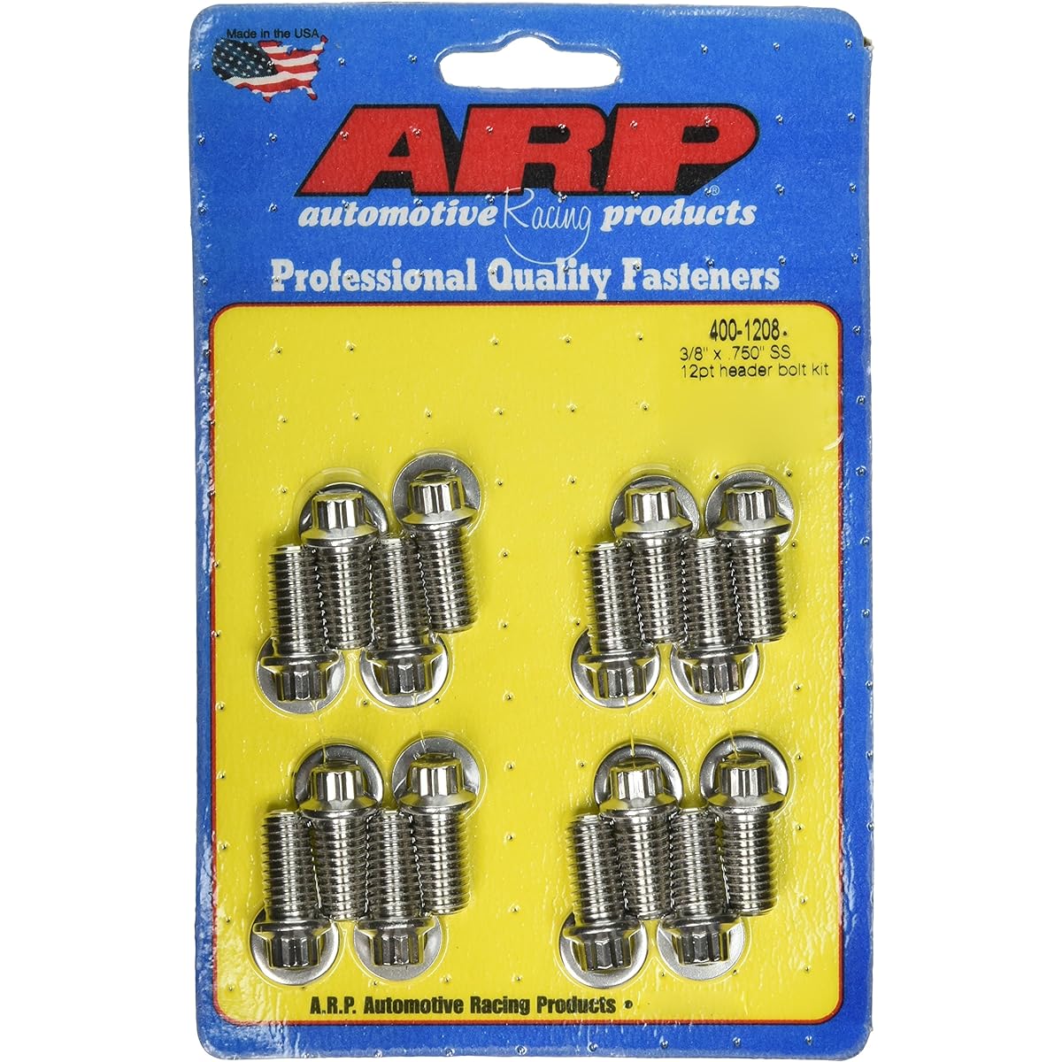 ARP 400-1208 3/8 inch x 0.755 inch UHL Stainless steel header bolt kit -16 pieces