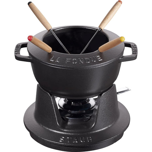 staub "Fondue Set Black 16cm" Fondue Cast Enamel Pot [Authorized Japanese Product] Specialty 40511-970