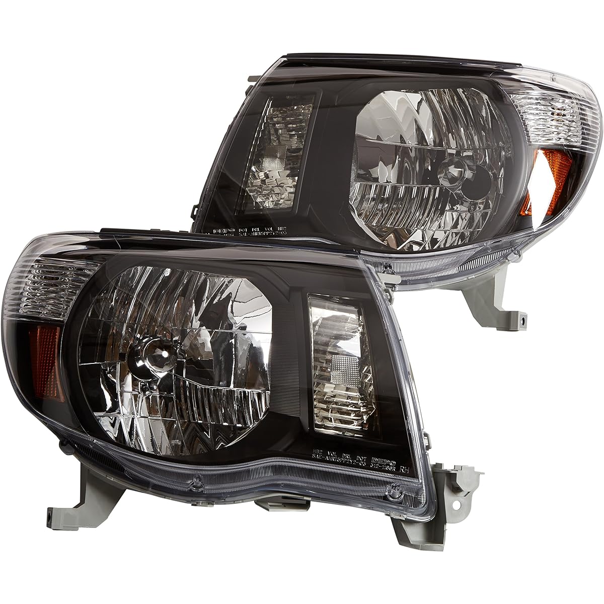 DEPO 312-1186P-US2 Toyota Takoma Headlight Black Bezel 1 Pair