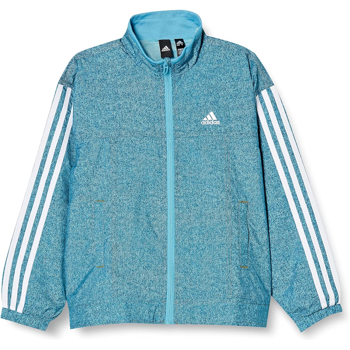 Adidas Jersey Top Kids Denim All Over Print Woven Loose Fit Track Top BUK49