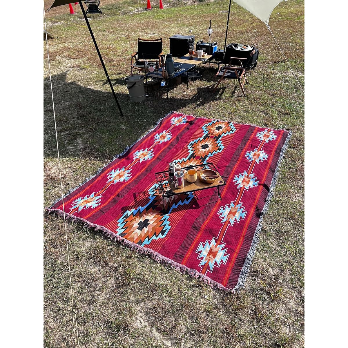 Camping Rug Peel Forest Multi Cover Mexican Rug Native Pattern Ortega Pattern Saddle Blanket Outdoor 160X220cm...